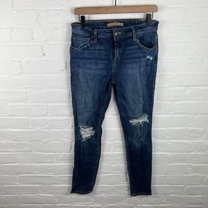5 for $25 Joe's Skinny Ankle Denim Jeans Distressed Low Rise Dark Blue Size 29
